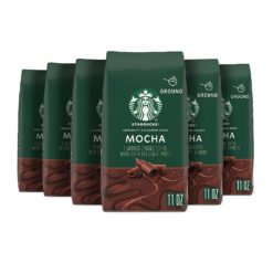 Starbucks Ground Coffee—Mocha Flavored Coffee—No Artificial Flavors—100% Arabica—6 bags (11 oz each)