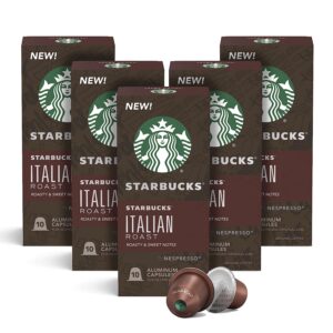 Starbucks by Nespresso Dark Roast Italian Roast Coffee (50-count single serve capsules, compatible with Nespresso Original Line System)