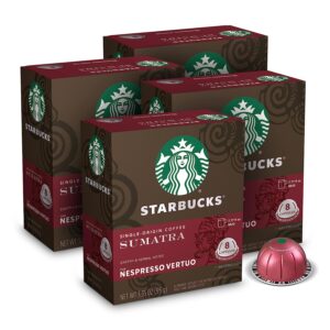 Starbucks by Nespresso Dark Roast Single-Origin Sumatra Coffee (32-count single serve capsules, compatible with Nespresso Vertuo Line System)