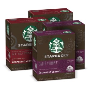 Starbucks by Nespresso Dark Roast Variety Pack Coffee (32-count single serve capsules, compatible with Nespresso Vertuo Line System)