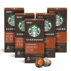 Starbucks by Nespresso Medium Roast Breakfast Blend Coffee (50-count single serve capsules, compatible with Nespresso Original Line System)
