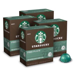 Starbucks by Nespresso Medium Roast Pike Place Roast Coffee (32-count single serve capsules, compatible with Nespresso Vertuo Line System)