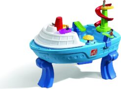 Step2 Fiesta Cruise Sand & Water Table with Umbrella | Kids Outdoor Play Table, Multicolor (894800)