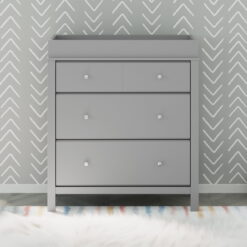 Storkcraft Horizon 3 Drawer Modern Changing Dresser Pebble Gray