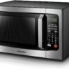 TOSHIBA EM131A5C-SS Countertop Microwave Oven, 1.2 Cu Ft with 12.4" Turntable, Smart Humidity Sensor with 12 Auto Menus, Mute Function & ECO Mode, Easy Clean Interior, Stainless Steel & 1100W