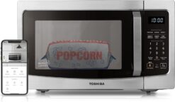 TOSHIBA ML-EM34P(SS) Smart Countertop Microwave, Sensor Reheat, Works With Alexa & Remote Control, Kitchen Essentials, Mute Function&ECO Mode, 1100W, 1.3 Cu Ft, With 12.4