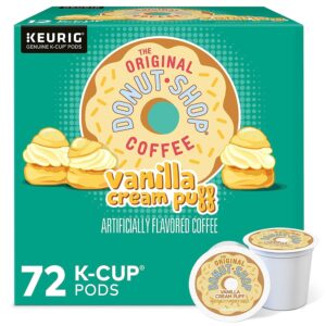 The Original Donut Shop Vanilla Cream Puff Keurig Single-Serve K-Cup Pods, Medium Roast Coffee, 12 Count (Pack of 6)