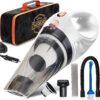 ThisWorx Car Vacuum Cleaner - Car Accessories - Small 12V High Power Handheld Portable Car Vacuum w/Attachments, 16 Ft Cord & Bag - Detailing Kit Essentials for Travel, RV Camper, White Corded