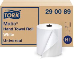 Tork Matic Paper Hand Towel Roll White H1, Universal, 100% Recycled Fiber, 6 Rolls x 700 ft, 290089