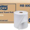 Tork Paper Hand Towel Roll White H21, Universal, 100% Recycled Fiber, 6 Rolls x 800 ft, RB8004
