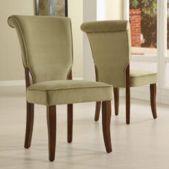 Weston Home Alamosa Velvet Parson Chairs - Set of 2, Olive