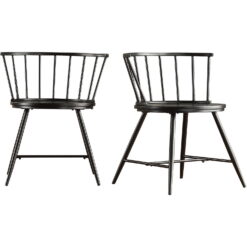 Weston Home Chelsea Dining Chair, Set of 2, Black