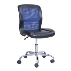Mainstays Mid-Back, Vinyl Mesh Task Office Chair, Black and Blue