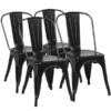 SMILE MART Dining Chair, Set of 4, Black