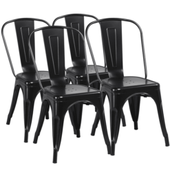 SMILE MART Dining Chair, Set of 4, Black