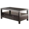Winsome Wood Copenhagen Coffee Table, 2-Drawers, Espresso Finish