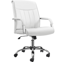 SMILE MART Steady 22.5 in Executive Chair, 300 lbs. Capacity, White