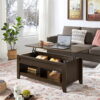 Alden Design 47.5" Lift Top Coffee Table with 2 Storage Compartments, Espresso