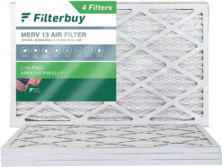 Filterbuy 20x30x1 MERV 13 Pleated HVAC AC Furnace Air Filters (4-Pack)