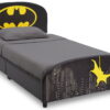 Delta Children DC Comics Batman Upholstered Twin Bed, Black