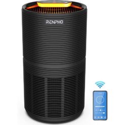 RENPHO PUS-RP-AP089S-BK Air Purifier Air Cleaner for Home Large Room 960 sq.ft. HEPA Filter in Black, WiFi and Alexa Control through APP Black