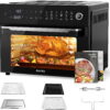 Aeitto® 32-Quart PRO Large Air Fryer Oven| Toaster Oven Combo | with Rotisserie, Dehydrator and Full Accessories | 19-In-1 Digital Airfryer | Fit 13" Pizza, 9pcs Toast, 1800w, Black