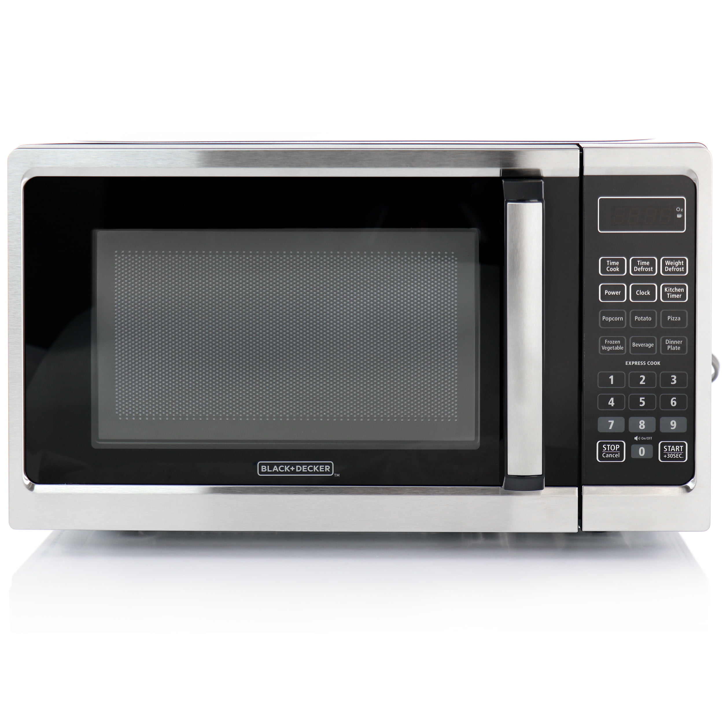 Black+Decker 900 Watt 0.9 Cubic Feet Microwave with Digital Touch Controls  and Display, Stainless Steel