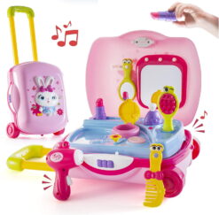Beauty & Bliss Pretend Play Girls Kids Beauty Salon Set with Realistic Mirror and Accesories Play Set with Fashion & Makeup Accessories for Girls