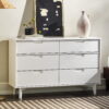 Manor Park Sonoma 6-Drawer Solid Wood Dresser, White
