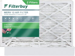 Filterbuy 16x25x4 MERV 13 Pleated HVAC AC Furnace Air Filters (2-Pack)