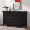 Hillsdale Addison Farmhouse 6 Drawer Dresser, Black Oak