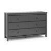 Storkcraft Alpine 6 Drawer Modern Double Dresser Gray