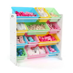 Tot Tutors Pastel Kids Toy Storage Organizer with 12 Bins