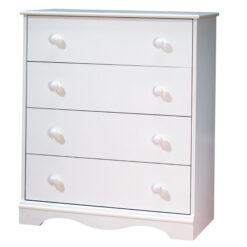 South Shore Angel Traditional 4 Drawers Chest, White