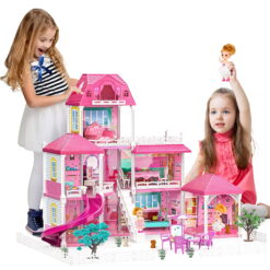 Beefunni Villa Dollhouse Kit for Toddlers 3+, 8 Rooms Imagination and Creativity Perfect Gift for Girls Aged 4