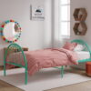 BK Furniture Brooklyn Classic Metal Bed, Twin, Turquoise