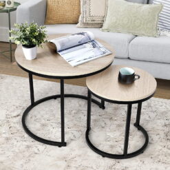 Amzdeal Modern Nesting Coffee Tables for Living Room Set of 2