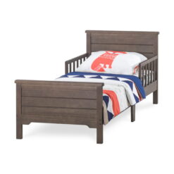 Forever Eclectic Woodland Toddler Bed with Rails, Brushed Truffle