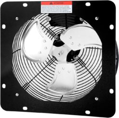 iPower 12 Inch Exhaust Fan Aluminum, High Speed 1300RPM, 1-Pack, Silver (HIFANXVENTIL12), Black