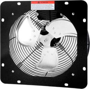 iPower 12 Inch Exhaust Fan Aluminum, High Speed 1300RPM, 1-Pack, Silver (HIFANXVENTIL12), Black