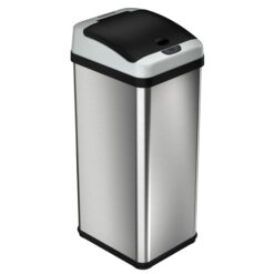 iTouchless 13 Gallon Rectangular Extra-Wide Automatic Sensor Trash Can, Stainless Steel