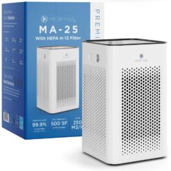 MEDIFY AIR MA-25-W1 Medify MA-25 Air Purifier with H13 True HEPA Filter : 500 sq ft Coverage : 99.9% Removal to 0.1 Microns : White, 1-Pack