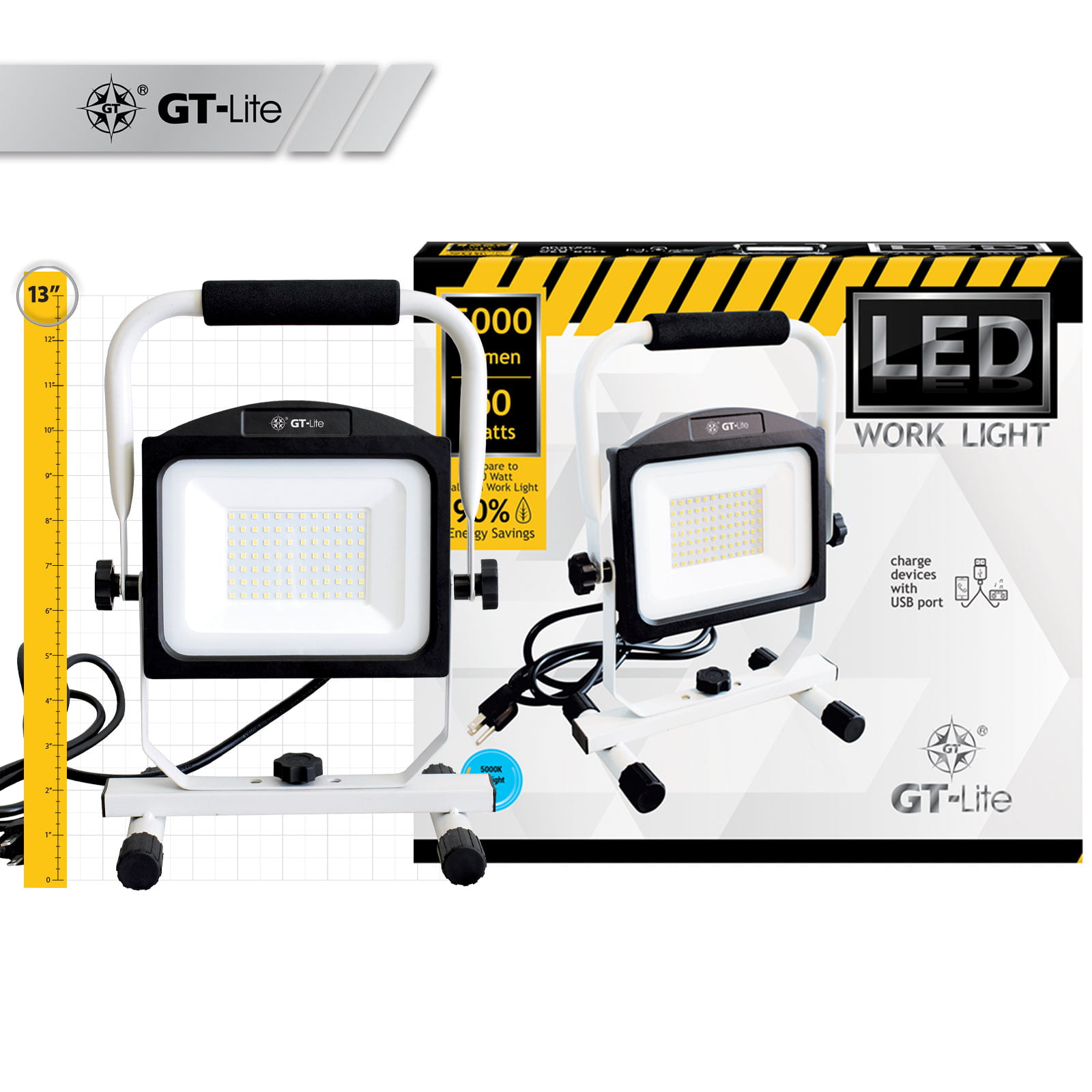 GT-Lite 2000 Lumen LED Rechargeable Work Light