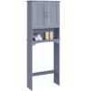 Yaheetech Over The Toilet Cabinet MDF Bathroom Storage Organizer with Adjustable Shelf, Gray