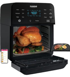 NuWave Brio 15.5-Quart Large Capacity Air Fryer Smart Oven, Powerful 1800W Multilayer Oven