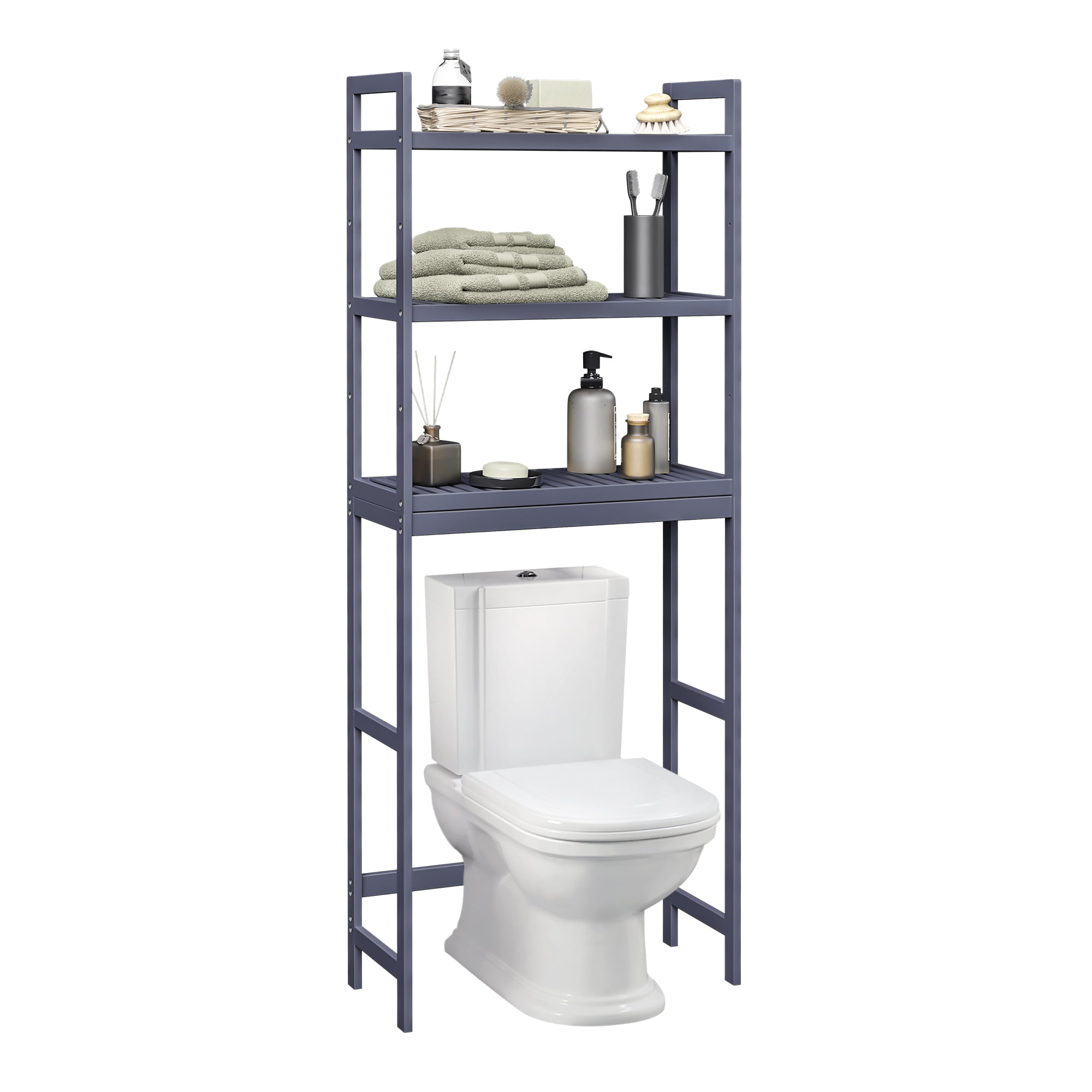 Utex 3 Tier Bathroom Shelf Wall Mounted with Towel Hooks, Bathroom  Organizer Shelf Over The Toilet (