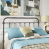 Weston Home Nottingham Spindle Metal Full Headboard, Frost Grey