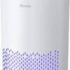 AROEVE Air Purifiers for Home, HEPA Air Purifiers Air Cleaner For Smoke Pollen Dander Hair Smell Portable Air Purifier with Sleep Mode Speed Control For Bedroom Office Living Room, MK01- White