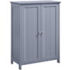 Alden Design Contemporary Storage Cabinet with 2 Doors and 2 Adjustable Shelves, Gray