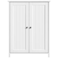 Alden Design Contemporary Storage Cabinet with 2 Doors and 2 Adjustable Shelves, White